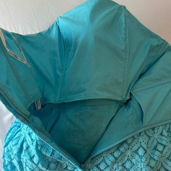 Lilly Pulitzer Strapless Caitlin Dress Shorely Blue Embroidered Mini Sz 8 #595 - Picture 6 of 11